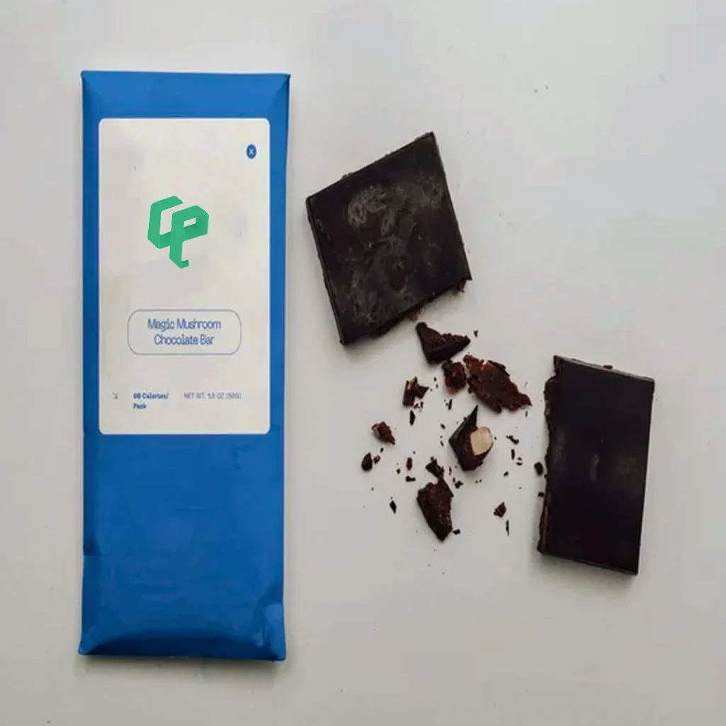 psychedelic mushroom chocolate bar packaging